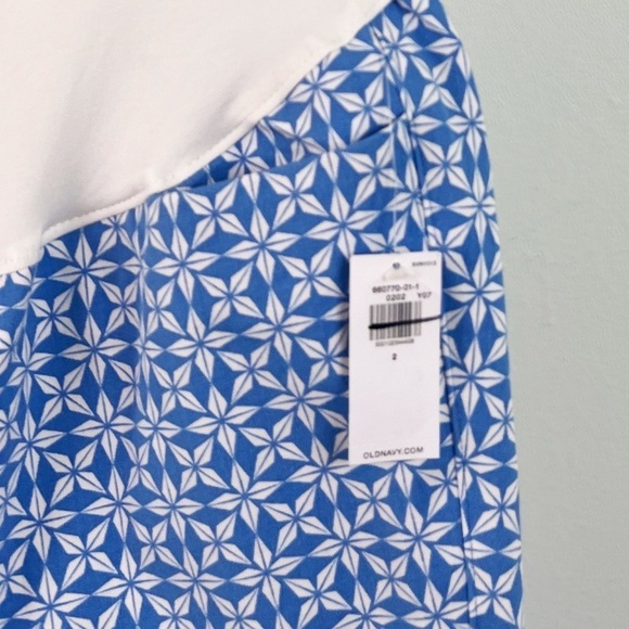 NWT Old Navy Maternity Full Panel Pixie Skinny Printed Pants Blue/White - Picture 7 of 7